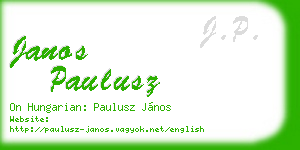janos paulusz business card
